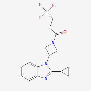 B2904643 1-[3-(2-Cyclopropylbenzimidazol-1-yl)azetidin-1-yl]-4,4,4-trifluorobutan-1-one CAS No. 2379984-99-1