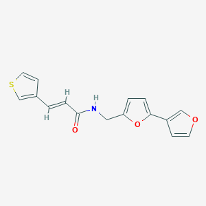 molecular formula C16H13NO3S B2904660 (2E)-N-({[2,3'-bifuran]-5-yl}methyl)-3-(thiophen-3-yl)prop-2-enamide CAS No. 2035003-48-4