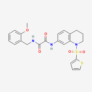 molecular formula C23H23N3O5S2 B2904669 N'-[(2-methoxyphenyl)methyl]-N-[1-(thiophene-2-sulfonyl)-1,2,3,4-tetrahydroquinolin-7-yl]ethanediamide CAS No. 898448-32-3