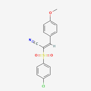 2-((4-Chlorophenyl)sulfonyl)-3-(4-methoxyphenyl)prop-2-enenitrile