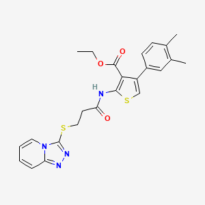 Ethyl 2-(3-([1,2,4]triazolo[4,3-a]pyridin-3-ylthio)propanamido)-4-(3,4-dimethylphenyl)thiophene-3-carboxylate