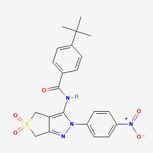 4-tert-butyl-N-[2-(4-nitrophenyl)-5,5-dioxo-4,6-dihydrothieno[3,4-c]pyrazol-3-yl]benzamide