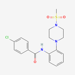 4-chloro-N-[2-(4-methylsulfonyl-1-piperazinyl)phenyl]benzamide