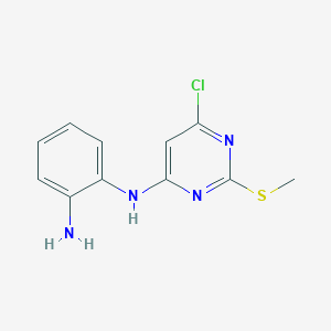 molecular formula C11H11ClN4S B2904720 N1-[6-chloro-2-(methylsulfanyl)pyrimidin-4-yl]benzene-1,2-diamine CAS No. 339017-76-4