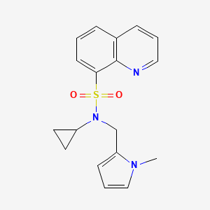 molecular formula C18H19N3O2S B2904735 N-cyclopropyl-N-[(1-methyl-1H-pyrrol-2-yl)methyl]quinoline-8-sulfonamide CAS No. 1797570-71-8