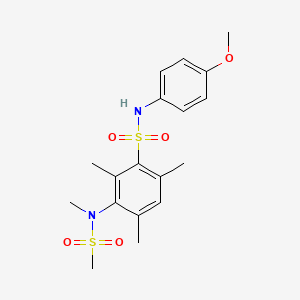 molecular formula C18H24N2O5S2 B2904742 N-(4-methoxyphenyl)-2,4,6-trimethyl-3-(N-methylmethanesulfonamido)benzene-1-sulfonamide CAS No. 881938-18-7