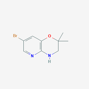molecular formula C9H11BrN2O B2904750 7-Bromo-2,2-dimethyl-3,4-dihydro-2H-pyrido[3,2-b][1,4]oxazine CAS No. 894852-03-0