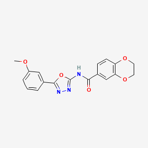 molecular formula C18H15N3O5 B2904752 N-[5-(3-methoxyphenyl)-1,3,4-oxadiazol-2-yl]-2,3-dihydro-1,4-benzodioxine-6-carboxamide CAS No. 920438-91-1