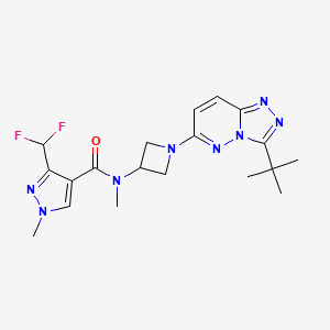 molecular formula C19H24F2N8O B2904776 N-(1-(3-(tert-butyl)-[1,2,4]triazolo[4,3-b]pyridazin-6-yl)azetidin-3-yl)-3-(difluoromethyl)-N,1-dimethyl-1H-pyrazole-4-carboxamide CAS No. 2310208-43-4