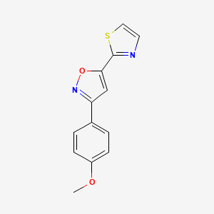 molecular formula C13H10N2O2S B2904797 3-(4-Methoxyphenyl)-5-(1,3-thiazol-2-yl)-1,2-oxazole CAS No. 2188227-33-8