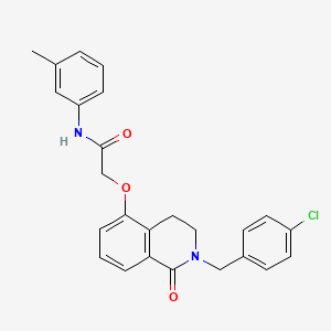2-[[2-[(4-chlorophenyl)methyl]-1-oxo-3,4-dihydroisoquinolin-5-yl]oxy]-N-(3-methylphenyl)acetamide