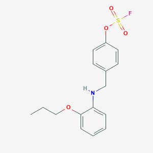 molecular formula C16H18FNO4S B2904803 1-[(4-Fluorosulfonyloxyphenyl)methylamino]-2-propoxybenzene CAS No. 2411250-85-4
