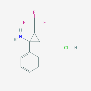 1-Phenyl-2-(trifluoromethyl)cyclopropan-1-amine;hydrochloride