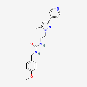 molecular formula C20H23N5O2 B2904809 1-(4-methoxybenzyl)-3-(2-(5-methyl-3-(pyridin-4-yl)-1H-pyrazol-1-yl)ethyl)urea CAS No. 2034584-85-3