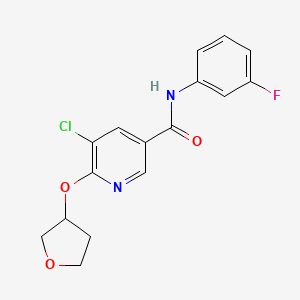 5-chloro-N-(3-fluorophenyl)-6-((tetrahydrofuran-3-yl)oxy)nicotinamide