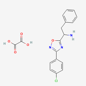 1-[3-(4-Chlorophenyl)-1,2,4-oxadiazol-5-yl]-2-phenylethan-1-amine, oxalic acid