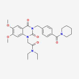 2-(6,7-dimethoxy-2,4-dioxo-3-(4-(piperidine-1-carbonyl)benzyl)-3,4-dihydroquinazolin-1(2H)-yl)-N,N-diethylacetamide