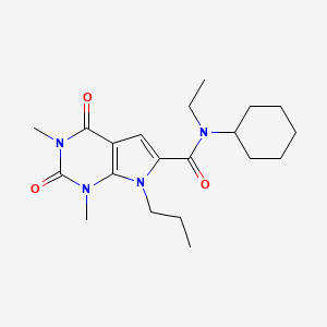 N-cyclohexyl-N-ethyl-1,3-dimethyl-2,4-dioxo-7-propyl-1H,2H,3H,4H,7H-pyrrolo[2,3-d]pyrimidine-6-carboxamide