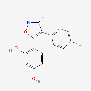 molecular formula C16H12ClNO3 B2904861 4-[4-(4-Chlorophenyl)-3-methyl-1,2-oxazol-5-yl]benzene-1,3-diol CAS No. 879765-85-2