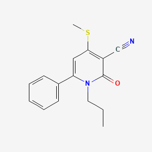 molecular formula C16H16N2OS B2904871 4-(Methylsulfanyl)-2-oxo-6-phenyl-1-propyl-1,2-dihydro-3-pyridinecarbonitrile CAS No. 478042-86-3