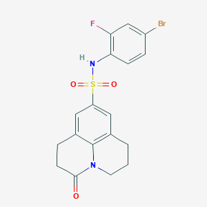 molecular formula C18H16BrFN2O3S B2904879 N-(4-bromo-2-fluorophenyl)-2-oxo-1-azatricyclo[7.3.1.0^{5,13}]trideca-5,7,9(13)-triene-7-sulfonamide CAS No. 898423-43-3