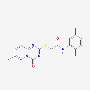 molecular formula C18H18N4O2S B2904882 N-(2,5-dimethylphenyl)-2-({7-methyl-4-oxo-4H-pyrido[1,2-a][1,3,5]triazin-2-yl}sulfanyl)acetamide CAS No. 896318-69-7