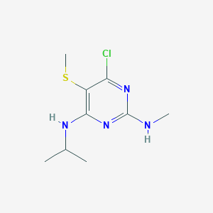 molecular formula C9H15ClN4S B2904895 N-[4-chloro-6-(isopropylamino)-5-(methylsulfanyl)-2-pyrimidinyl]-N-methylamine CAS No. 55921-78-3