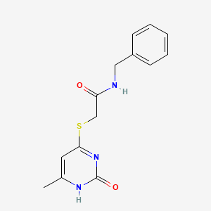 molecular formula C14H15N3O2S B2904932 N-benzyl-2-[(6-methyl-2-oxo-1,2-dihydropyrimidin-4-yl)sulfanyl]acetamide CAS No. 905692-37-7