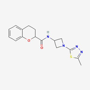 molecular formula C16H18N4O2S B2904939 N-[1-(5-methyl-1,3,4-thiadiazol-2-yl)azetidin-3-yl]-3,4-dihydro-2H-1-benzopyran-2-carboxamide CAS No. 2415584-81-3