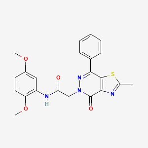 molecular formula C22H20N4O4S B2904958 N-(2,5-dimethoxyphenyl)-2-(2-methyl-4-oxo-7-phenylthiazolo[4,5-d]pyridazin-5(4H)-yl)acetamide CAS No. 941897-27-4