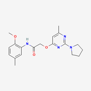 molecular formula C19H24N4O3 B2904978 N-(2-methoxy-5-methylphenyl)-2-{[6-methyl-2-(pyrrolidin-1-yl)pyrimidin-4-yl]oxy}acetamide CAS No. 1031961-88-2