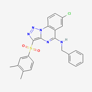 molecular formula C24H20ClN5O2S B2904981 N-BENZYL-7-CHLORO-3-(3,4-DIMETHYLBENZENESULFONYL)-[1,2,3]TRIAZOLO[1,5-A]QUINAZOLIN-5-AMINE CAS No. 904583-14-8