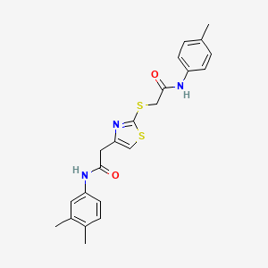 N-(3,4-dimethylphenyl)-2-(2-((2-oxo-2-(p-tolylamino)ethyl)thio)thiazol-4-yl)acetamide