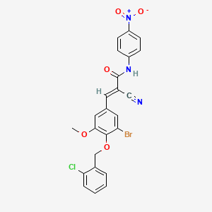 (E)-3-[3-bromo-4-[(2-chlorophenyl)methoxy]-5-methoxyphenyl]-2-cyano-N-(4-nitrophenyl)prop-2-enamide