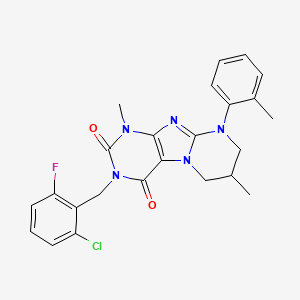 3-(2-chloro-6-fluorobenzyl)-1,7-dimethyl-9-(o-tolyl)-6,7,8,9-tetrahydropyrimido[2,1-f]purine-2,4(1H,3H)-dione