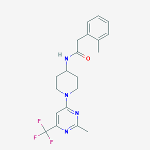 molecular formula C20H23F3N4O B2905006 N-{1-[2-methyl-6-(trifluoromethyl)pyrimidin-4-yl]piperidin-4-yl}-2-(2-methylphenyl)acetamide CAS No. 1775544-61-0
