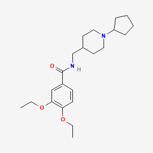 molecular formula C22H34N2O3 B2905050 N-[(1-cyclopentylpiperidin-4-yl)methyl]-3,4-diethoxybenzamide CAS No. 954078-95-6
