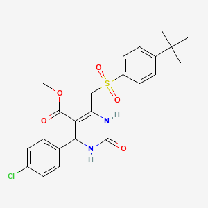 molecular formula C23H25ClN2O5S B2905072 Methyl 6-[(4-tert-butylbenzenesulfonyl)methyl]-4-(4-chlorophenyl)-2-oxo-1,2,3,4-tetrahydropyrimidine-5-carboxylate CAS No. 931935-93-2