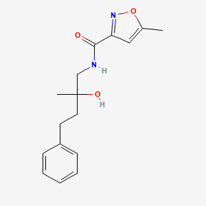 molecular formula C16H20N2O3 B2905090 N-(2-hydroxy-2-methyl-4-phenylbutyl)-5-methyl-1,2-oxazole-3-carboxamide CAS No. 1286712-05-7