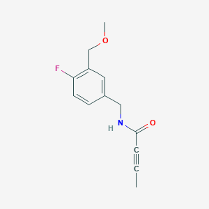 molecular formula C13H14FNO2 B2905093 N-[[4-Fluoro-3-(methoxymethyl)phenyl]methyl]but-2-ynamide CAS No. 2411255-36-0