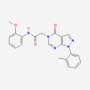 molecular formula C21H19N5O3 B2905106 N-(2-methoxyphenyl)-2-[1-(2-methylphenyl)-4-oxo-1H,4H,5H-pyrazolo[3,4-d]pyrimidin-5-yl]acetamide CAS No. 895009-90-2