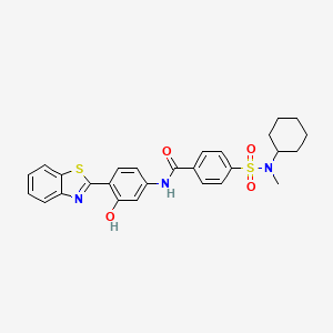 molecular formula C27H27N3O4S2 B2905157 N-(4-(benzo[d]thiazol-2-yl)-3-hydroxyphenyl)-4-(N-cyclohexyl-N-methylsulfamoyl)benzamide CAS No. 683261-40-7