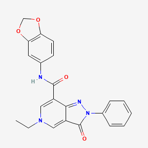 N-(benzo[d][1,3]dioxol-5-yl)-5-ethyl-3-oxo-2-phenyl-3,5-dihydro-2H-pyrazolo[4,3-c]pyridine-7-carboxamide