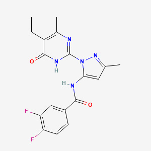 N-(1-(5-ethyl-4-methyl-6-oxo-1,6-dihydropyrimidin-2-yl)-3-methyl-1H-pyrazol-5-yl)-3,4-difluorobenzamide