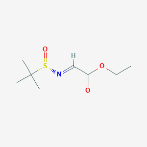 molecular formula C8H15NO3S B2905173 ethyl (2E)-2-{[(S)-2-methylpropane-2-sulfinyl]imino}acetate CAS No. 1255940-61-4