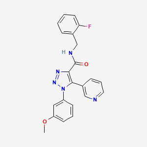 molecular formula C22H18FN5O2 B2905174 N-[(2-fluorophenyl)methyl]-1-(3-methoxyphenyl)-5-(pyridin-3-yl)-1H-1,2,3-triazole-4-carboxamide CAS No. 1251698-46-0