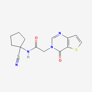 molecular formula C14H14N4O2S B2905183 N-(1-cyanocyclopentyl)-2-{4-oxo-3H,4H-thieno[3,2-d]pyrimidin-3-yl}acetamide CAS No. 1197634-31-3