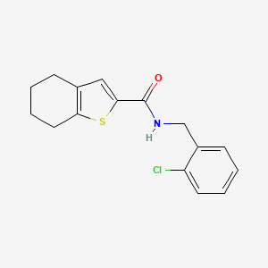 molecular formula C16H16ClNOS B2905219 N-[(2-chlorophenyl)methyl]-4,5,6,7-tetrahydro-1-benzothiophene-2-carboxamide CAS No. 1004017-27-9