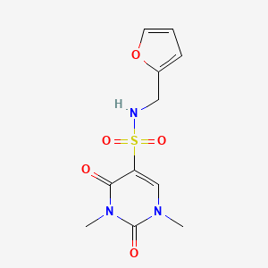 molecular formula C11H13N3O5S B2905292 N-[(furan-2-yl)methyl]-1,3-dimethyl-2,4-dioxo-1,2,3,4-tetrahydropyrimidine-5-sulfonamide CAS No. 874806-59-4
