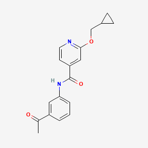 molecular formula C18H18N2O3 B2905306 N-(3-acetylphenyl)-2-(cyclopropylmethoxy)pyridine-4-carboxamide CAS No. 2034393-45-6